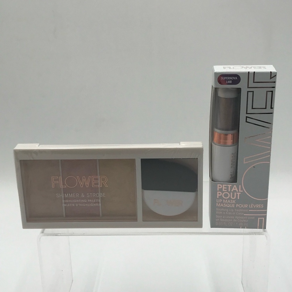 Flower Beauty By Drew Barrymore Shimmer & Strobe Palette and Lip Mask Set